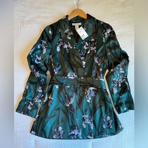 H&M Floral Belted Blazer